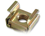 Self-crimping cage nut (Square or oblong indenting device)